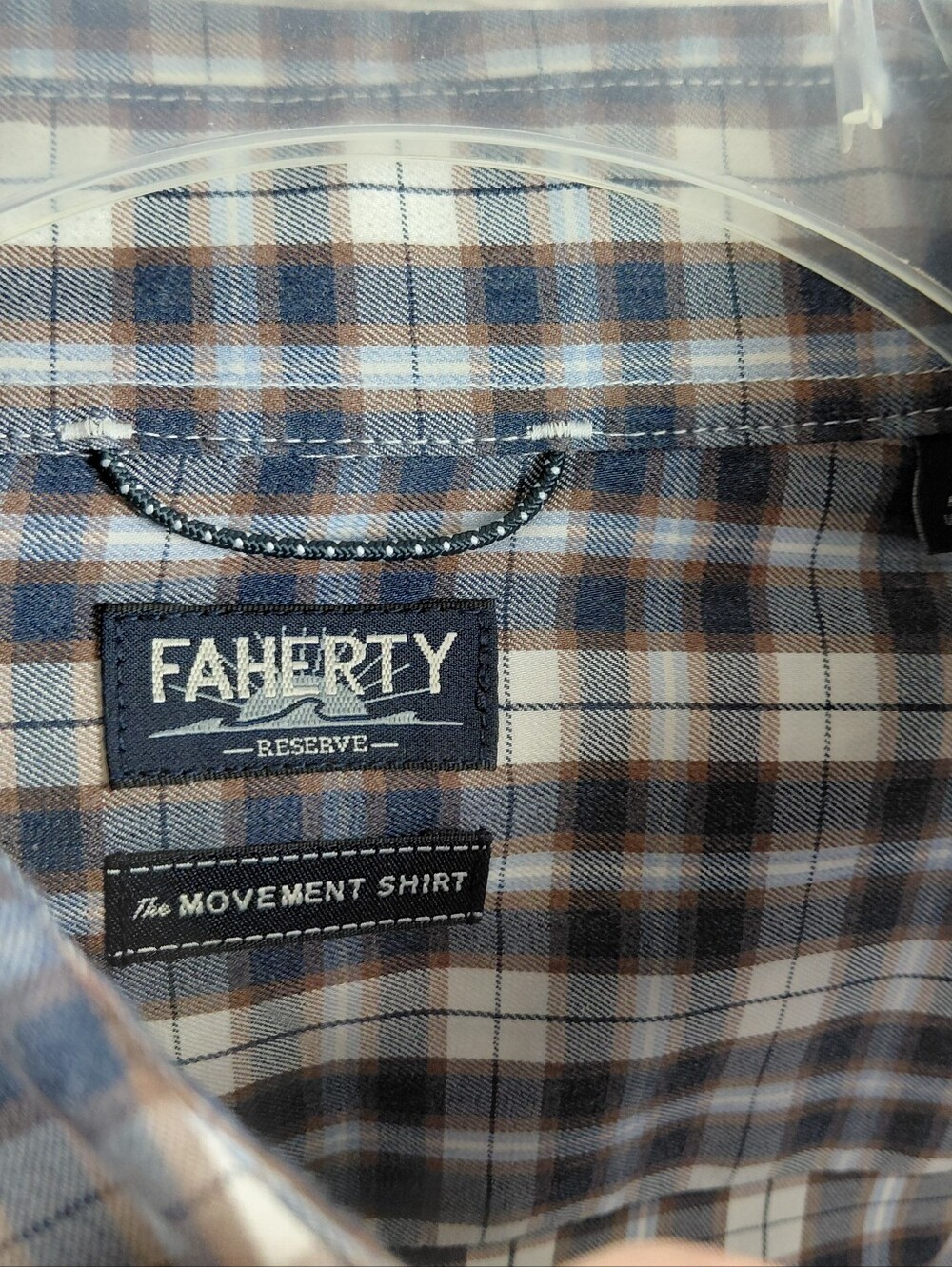 Faherty Mens Large Brown Plaid Long Sleeve The movement Button Down Shirt - Picture 5 of 12